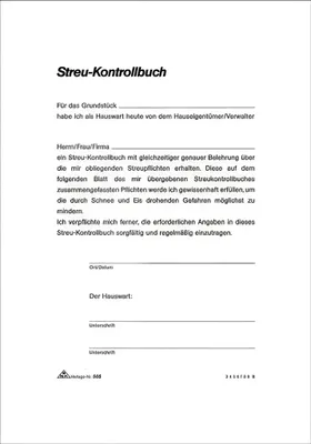 Produktbild von RNK Streu-Kontrollbuch A5 4002871056502
