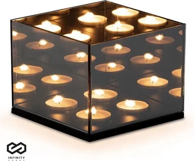 Produktbild von Brixy Teelichthalter – Teelichthalter – 4 Teelichter – Reflektierendes Spiegelglas – Kerzenhalter –