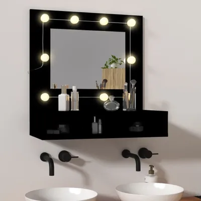 Produktbild von ZMH Spiegelschrank mit LED Schwarz 60x31,5x62 cm