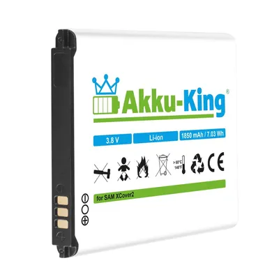 Produktbild von Akku-King 20111093, Akku, Jede Marke, Schwarz, Weiß, Lithium-Ion (Li-Ion), 1850 mAh, 3,8 V