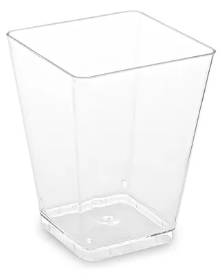Produktbild von 20x Fingerfood-Becher eckig klar 160 ml PS 5,8 x 5,8 x 7,6 cm