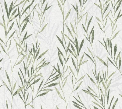 Produktbild von Profhome 367123-GU Blumen Tapete Natur matt grün weiß 5,33 m2