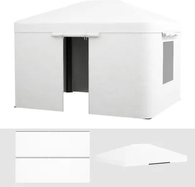 Produktbild von Pavillon-Ersatzdach Ersatzvordach, wetterbeständig, 360  x 300 x 270 cm, Weiß