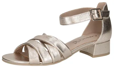 Produktbild von CAPRICE Damen Sandalen mit Absatz aus Leder mit Schließe, Metallisch (Platin Met