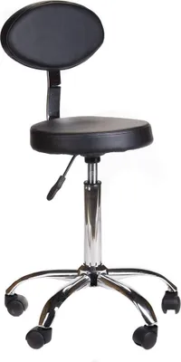 Produktbild von Kosmetikhocker mit Rückenlehne BH-7289 Schwarz