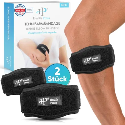 Immagine prodotto di Solidchoice - Fascia da polso per tennis, con 2 supporti per gomito, per il trattamento dell'epicondilite