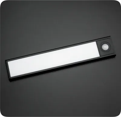Produktbild von PRECORN 20 cm Sensor Licht in schwarz mit 34 LED´s Schrankbeleuchtung LED Lichtleiste USB-C wiederaufladbar Schranklicht Bewegungsmelder Küchenleuchte