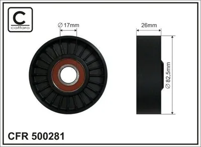 Produktbild von CAFFARO 500281 Spannrolle Keilrippenriemen 83mm für AUDI A6 Avant (4B5, C5) A6 Limousine (4B2, C5) A8 (4D2, 4D8)