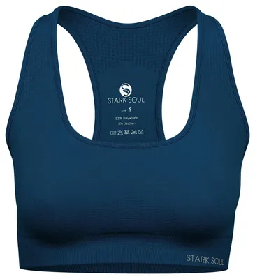 Obrázok produktu pre Dámska športová podprsenka Medium Support -Reflect- by Stark Soul® s košíčkami a racerback - námornícka modrá - XS