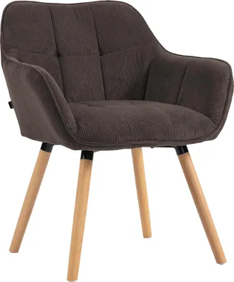 Produktbild von Esszimmerstuhl DUNOR - Cord Braun 65x64x82 cm Braun | Essstühle Esszimmerstühle Küchenstühle Wohnzimmerstühle
