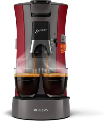 Produktbild von Philips Senseo CSA230, Pod-Kaffeemaschine, 0,9 l, Kaffeepad, 1450 W, Grau, Rot