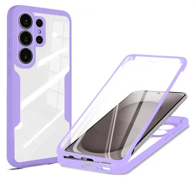 Produktbild von 360° Grad Hülle für Samsung Galaxy S26 Ultra vollschutz mit Integriertem Displayschutz Lila