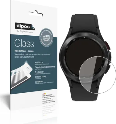 Produktbild von 2x Schutzfolie für Samsung Galaxy Watch 4 Classic (46 mm) - Anti-Shock 9H Folie dipos Glass Kunststoffglas