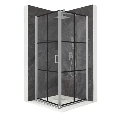 Obrázok produktu pre Sprchový kút 80x80cm s otočnými dverami, chrómové 6mm ESG sklo + povrchová úprava