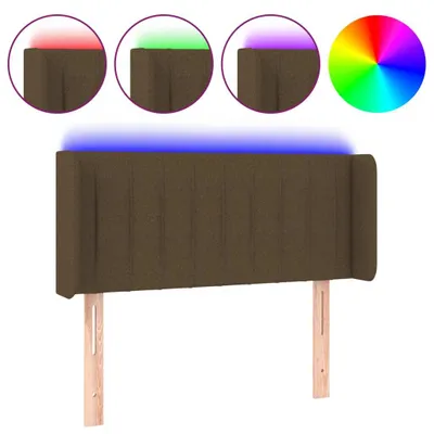 Obrázok produktu pre Čelo postele s LED tmavohendé 83x16x78/88 cm látka
