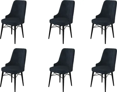 Immagine prodotto di Skye Decor, Pare - Antracite, Nero, Set di sedie (6 pezzi), 100% METALLO, Antracite, 46 x 46 x 94 cm