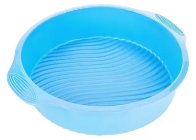Immagine prodotto di Stampo in silicone blu, rotondo, antiaderente, diametro 22,9 cm