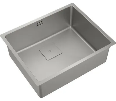 Productafbeelding van Spoelbak 1 bak TEKA PureLine 50x40 cm, geborsteld roestvrij staal Fortinox, inbouwmodel met afgestreken rand, diepte 200 mm, SilentSmart, kast 60 cm