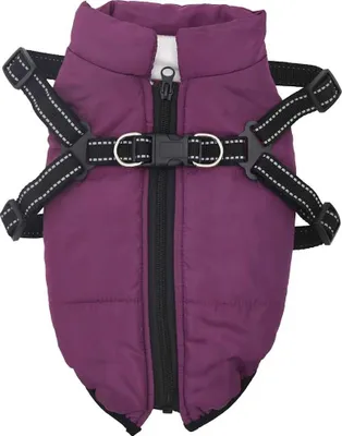 Image de vidaXL Manteau pour chien avec harnais Imperméable Réfléchissant Lila L24