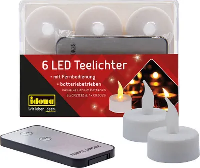 Produktbild von 6 Idena LED-Teelichter weiß