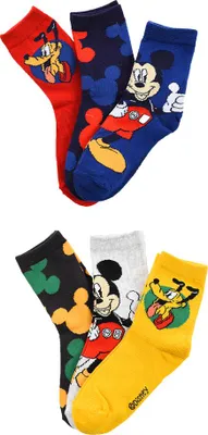 Produktbild von Disney Mickey Mouse und Pluto Socken Jungen 6 Paar | Buntes Baumwollsocken Set für Kinder, Größe:23-26