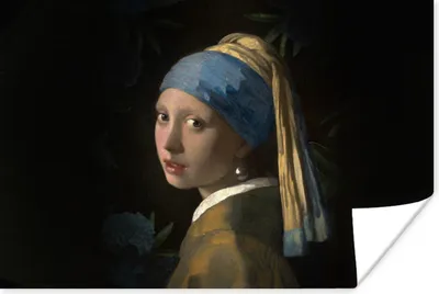 Produktbild von MuchoWow® Poster Das Mädchen mit dem Perlenohrring - Vermeer - Pflanzen 90x60 cm - Schlafzimmer