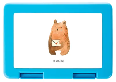 Produktbild von Mr. & Mrs. Panda Bento Box Bär Liebesbrief - Weiß - Geschenk, Bentobox, Vorratsdose, Snackbox, Frühstücksbox, Freundin, Liebeskummer, Sehnsucht, Lunchbox, Teddy, Partner