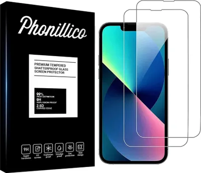 Image de Verre trempé pour iPhone 14 [2 pièces] Film de protection d'écran anti-rayures verre résistant Phonillico®