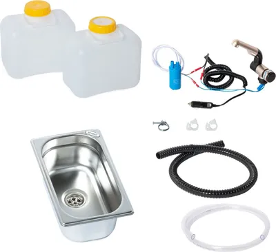 Image de 12V Camping Kit technique évier lavabo kit évier 265x160x100mm T4 T5