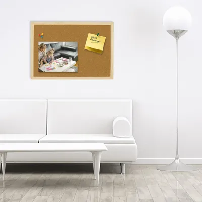 Immagine prodotto di Lavagna con cornice in legno - Lavagna per appunti in sughero - 1 pezzo - 60x40 cm