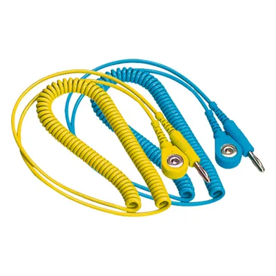 Obrázek produktu pro Spirálový kabel WETEC s banánky, ESD, černý, typ připojení DK 10 mm