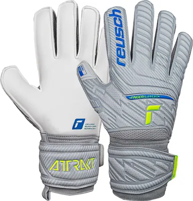 Produktbild von Reusch Torwarthandschuhe Attrakt Grip Finger Support mit praktischem Fingerschutz vapor gray/safety yello 11