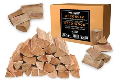 Productafbeelding van Decoratieve Beuken Logs zonder Schors 20 kg voor Tuin en Haard