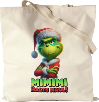Produktbild von Mimimi Halts Maul Anti Weihnachten Jutebeutel Weihnachtsmuffel Sarkasmus Feiertag
