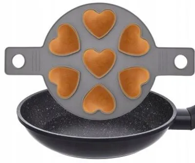 Produktbild von Rossner Silikonform Pfanne Pancakes Eier Herzform