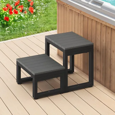 Imagen del producto de Escalera para jacuzzi de 2 peldaños, antideslizante, 40 x 53 x 38 cm, para jacuzzi y piscina