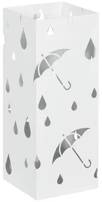 Image de Porte-parapluies, acier résistant, design peu encombrant, blanc