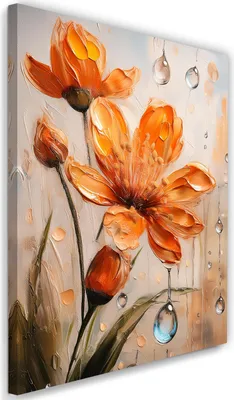 Produktbild von Leinwandbild Lilie Blume Orange 40x60 Feeby Orange bild für die wand bereit zum aufhängen