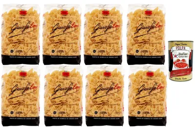 Produktbild von Italian Gourmet Farfalle Nr. 78 8 x 500 g – Klassische Schleifenpasta aus Hartweizengrieß, ideal für cremige Saucen, Pesto & Pasta-Salat, al dente Genuss für Familien + Italian Gourmet Polpa