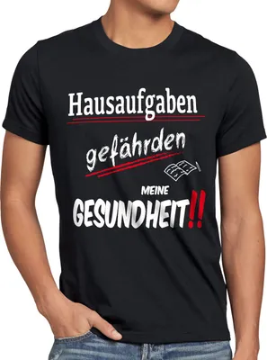 Produktbild von BaumwolleCloud Hausaufgaben gefährden meine Gesundheit!! Herren T-Shirt Sprüche Gag Fun