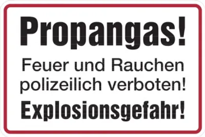 Produktbild von Dreifke® Hinweisschild, Propangas!, 200 x 300 mm, Aluminium geprägt, Alu gepr...