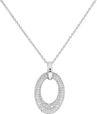 Productafbeelding van Halsketting voor dames, verguld met rhodium, fijn zilver 925 met zirconiumoxide - 43cm * 18mm; TRS23430