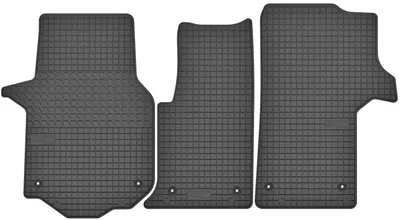 Produktbild von Gummi-Fußmatten vorne mit Tunnelmatte für Volkswagen / MAN Crafter II / TGE ab 2016 / ab 2017 – 3-tlg, Schwarz, passgenau