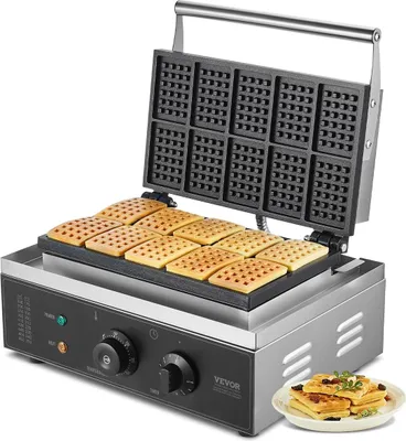 Obrázek produktu pro 10 ks komerční vaflovač obdélníkový vaflovač 1550 W