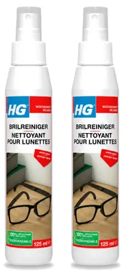 Produktbild von 2 x HG Brillenreiniger für glasklare Gläser - 125 ml - Vorteilspackung - 2 Stücke