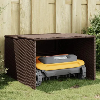 Obrázok produktu pre vidaXL Robotická kosačka Garáž Brown 86x90x52/57 cm Poly ratan