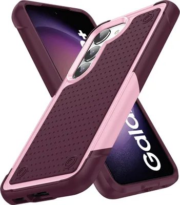 Produktbild von Für Samsung Galaxy S23+ Hülle Militärqualität Stoßfest Hybrid 2 in 1 Hart PC Weich TPU Handyhülle Pink Rot