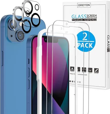 Produktbild von OMOTON iPhone 13 Panzerglas + Kamera Schutzfolie 2+2 Stück