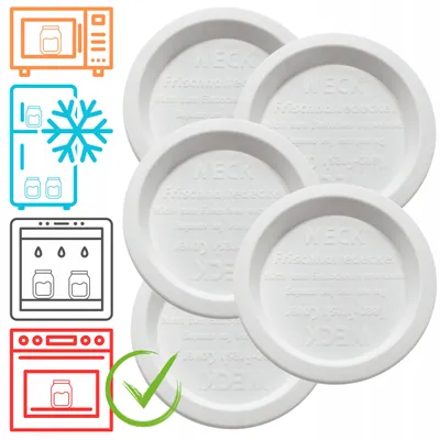 Produktbild von WECK Kunststoffdeckel für Gläser 5er Pack 100mm weiß