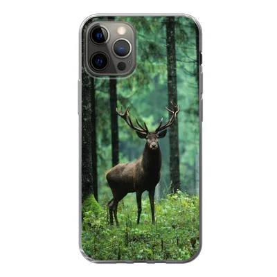 Produktbild von MuchoWow® Handyhülle Schutzhülle Hülle für iPhone 13 Pro Hirsche - Wald - Bäume - Tiere - Natur Silikon Softcase Handy Hülle - Handy-Tasche